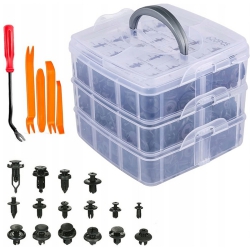 Elementy mocujące, spinki do tapicerki zestaw 628 el.